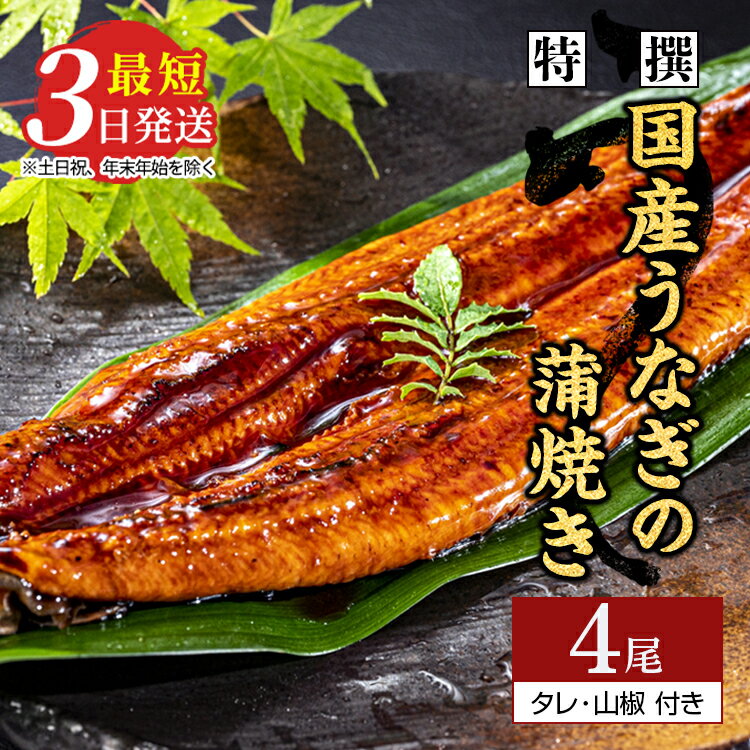 【ふるさと納税】 特撰 国産うなぎの蒲焼き4尾【最短3日発送