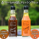 【ふるさと納税】森ファームのお試しドレッシングセット にんじん200ml×1本 たまねぎ 200ml×1本|オーガニック 野菜 サラダ ニンジン 人参 調味料 ...