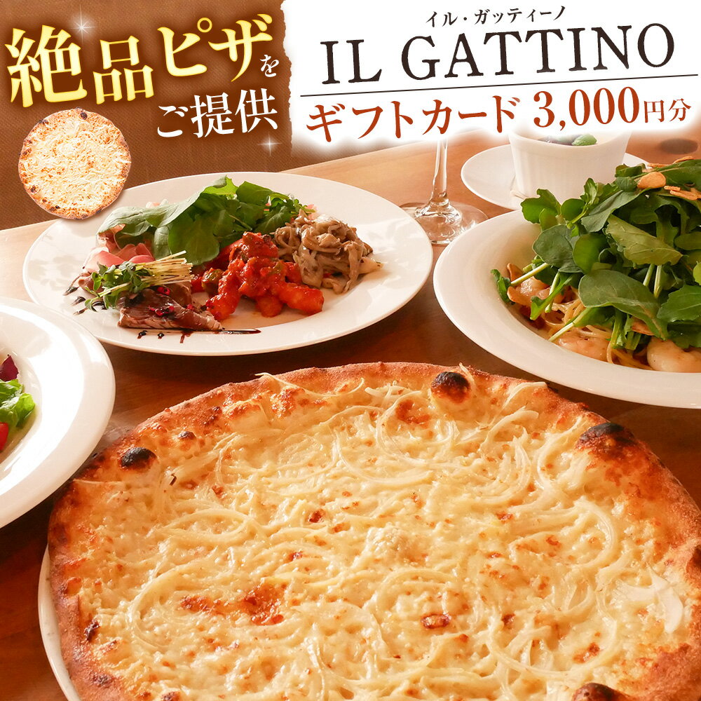 食事券 ギフトカード 3000円分 イル・ガッティーノ[90日以内に出荷予定(土日祝除く)] 茨城県 結城市 ピザ pizza パスタ イタリアン お食事券 チケット お食事券・チケット