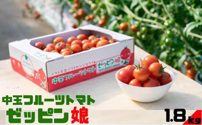 【ふるさと納税】中玉フルーツトマト「ゼッピン娘」1.8kg（1箱） 希少な品種 華おとめ 甘い　【 野菜 茨城県産 結城市産 ゼッピン娘 華おとめ 中玉品種 皮が薄い 薄皮 子供 お年寄り サラダ 前菜 食材 料理 】　お届け：2023年10月中旬～2024年5月下旬