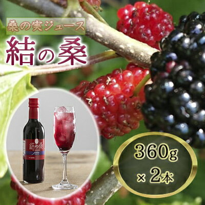 【ふるさと納税】無加糖桑の実ジュース「結の桑」360g×2本（無加糖） 果汁飲料 マルベリー 100％ ストレートジュース 抗酸化作用 生活習慣病 スーパーフード アンチエイジング　【結の桑 桑の実 無添加 ジュース 桑の実ジュース 無加糖】