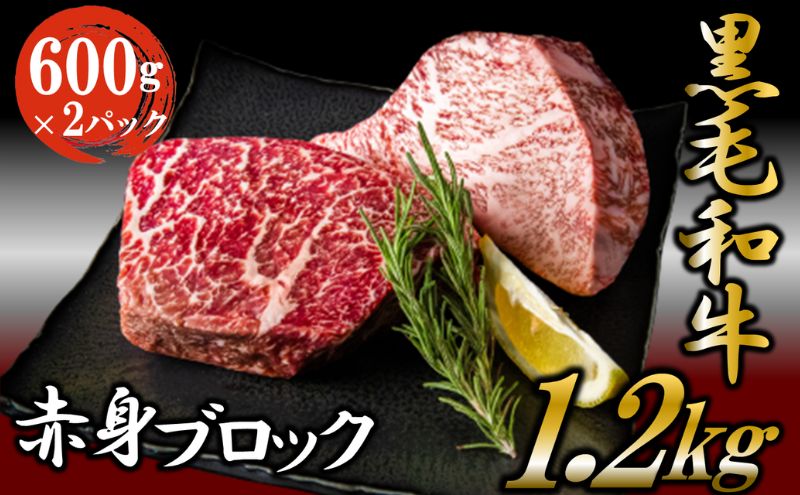 【ふるさと納税】黒毛和牛 厳選 赤身 ブロック 1.2kg （600g×2パック） 【2024年1月中旬より順次発送】 お肉 和牛 牛 ブロック肉 赤身肉 精肉 国産 食品　【 食材 グルメ 国産黒毛和牛 ほどよいサシ 赤身 ローストビーフ タタキ 焼肉 】