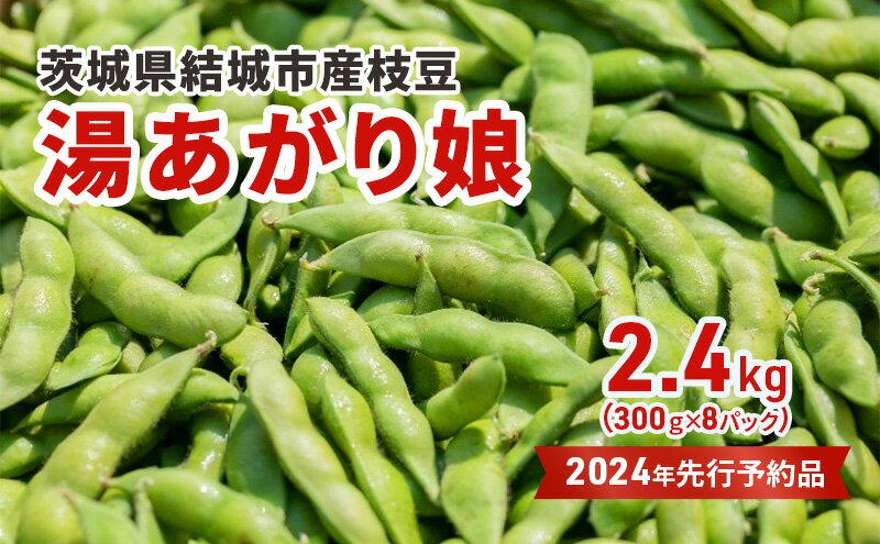 【ふるさと納税】【先行予約】茨城県結城市産枝豆「湯あがり娘」2.4kg（300g×8パック）（茶豆味）　【 野菜 国産 甘み 香り 濃厚 つまみ ビールのおつまみ ビールのつまみ 】　お届け：2024年7月中旬～8月4日