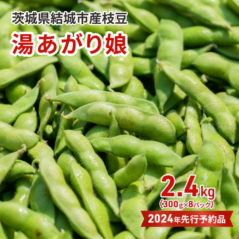 【ふるさと納税】【先行予約】茨城県結城市産枝豆「湯あがり娘」2.4kg（300g×8パック）（茶豆味）　【 野菜 国産 甘み 香り 濃厚 つまみ ビールのおつまみ ビールのつまみ 】　お届け：2024年7月中旬～8月4日