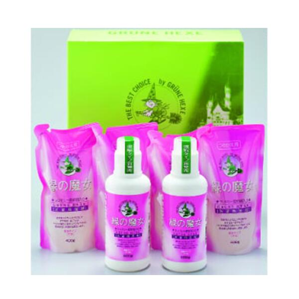 【ふるさと納税】緑の魔女ギフトセット(ランドリー) MJ-50 | 茨城県 龍ヶ崎市 洗剤 液体 節水 節電 時間短縮 環境配慮 洗濯 大容量 柔軟剤 洗濯洗剤 洗濯用洗剤 衣類洗剤 すすぎ一回 日常品 贈答品 ギフト プレゼント 環境にやさしい 1212600