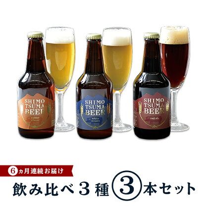 ビール 定期便 14-4【6ヵ月連続お届け】しもつまクラフトビール3本セット