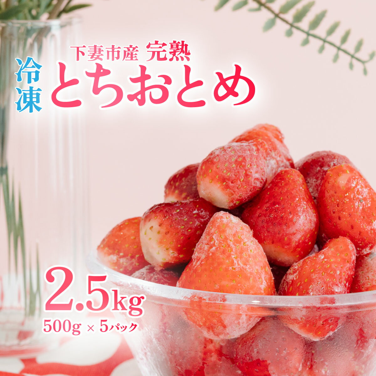 [訳あり] 冷凍いちご 2.5kg (500g x 5) 甘熟 完熟[凍眠冷凍]下妻市内のいちご生産者Ben's Berry[いちご イチゴ 苺 とちおとめ 冷凍いちご 便利 甘熟 完熟 甘い ストロベリー 果物 フルーツ]