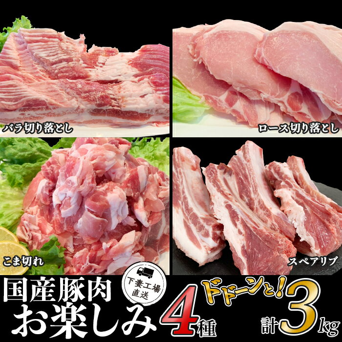 【ふるさと納税】肉 豚肉 国産 4種 3kg 小分け 冷凍 