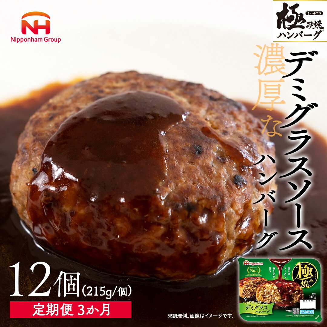 13位! 口コミ数「0件」評価「0」極み焼きハンバーグ（デミグラスソース）セット定期便3か月 定期便