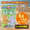 【ふるさと納税】【6か月定期便】【木製 大粒】猫用 