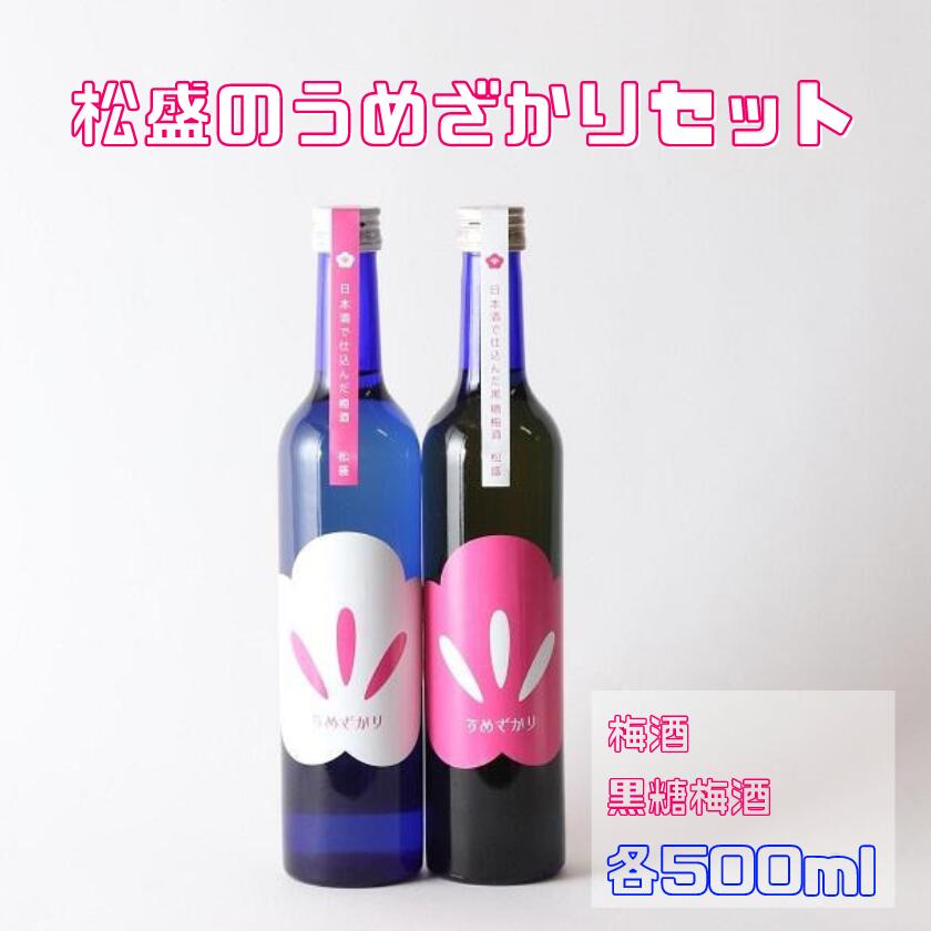 【ふるさと納税】松盛のうめざかりセット　500ml×2 梅酒 日本酒梅酒【常陸太田 人気 梅酒 飲み比べ 飲みくらべ 父の日 母の日 プレゼント 50代 60代 70代 80代 ギフト 還暦祝い 古希 古稀 喜寿 傘寿 米寿 敬老の日 内祝 結婚祝い お誕生日 お歳暮 お中元 クリスマス】