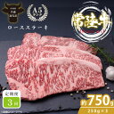 【ふるさと納税】【3回定期便】最高級A4.A5ランク 常陸牛ロースステーキ750g(250g×3)×3回【人気肉 お肉 牛肉 和牛 黒毛和牛 国産黒毛和牛 ロース肉 ステーキ 国産牛 焼肉 焼き肉 バーベキュー BBQ A5 ブランド牛】(CR110)