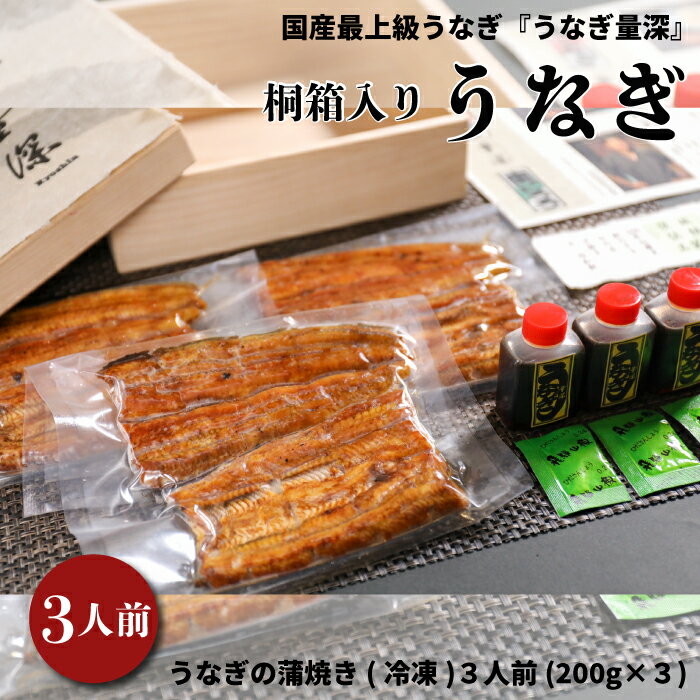 魚介類・水産加工品(その他水産物)人気ランク22位　口コミ数「0件」評価「0」「【ふるさと納税】うなぎ 3人前セット 桐箱入り 贈答 ギフト」