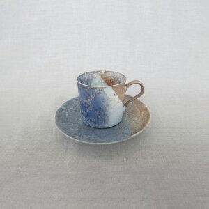 【ふるさと納税】【おうちで陶炎祭】 燻し銀彩焼コーヒーカップ&ソーサ— 「谷口将海」作【笠間焼】