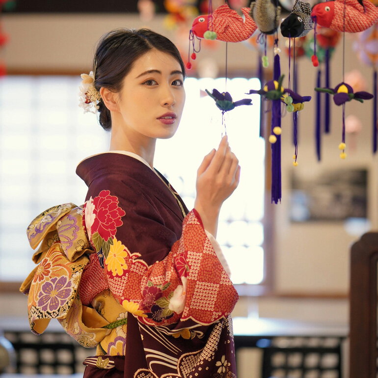 着物レンタル 人気ブランド柄着物 Cプラン 1名様