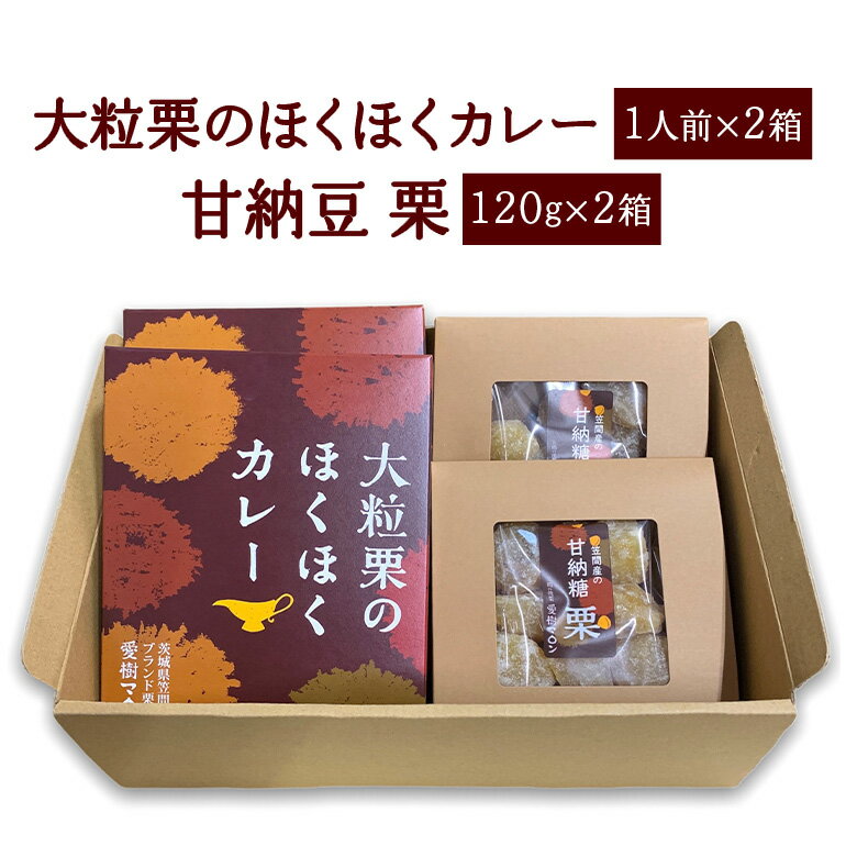 【ふるさと納税】大粒栗のほくほくカレー＆栗甘納豆セット 栗 国産 カレー レトルト 甘納豆 セット 大..