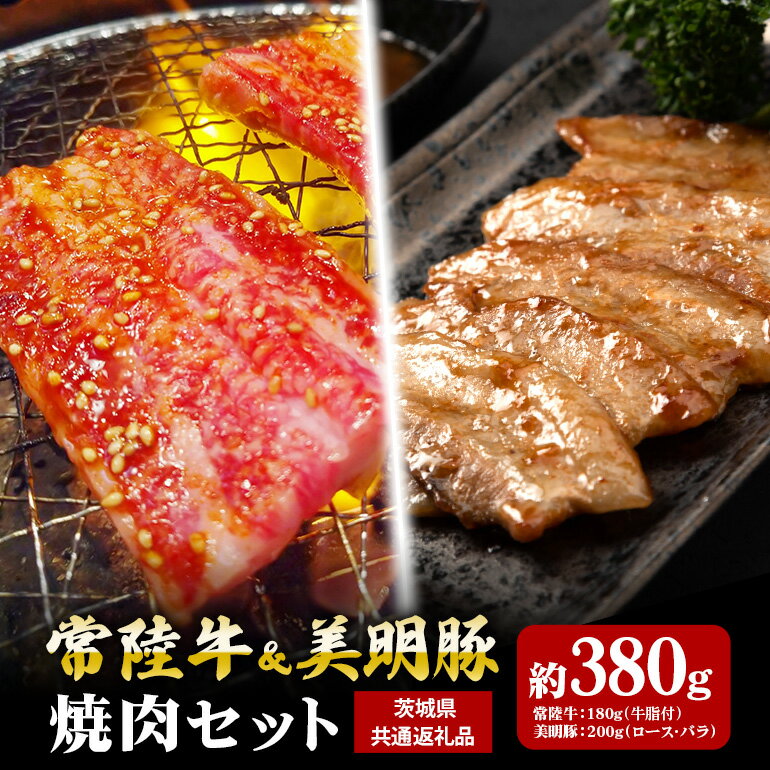 常陸牛 180g 美明豚 200g 焼肉 セット (茨城県共通返礼品)
