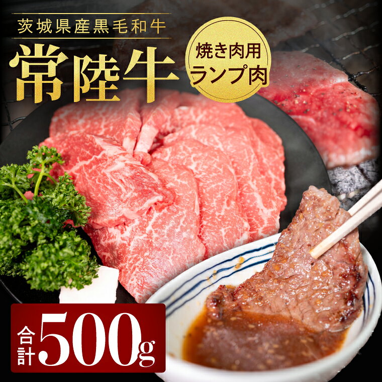 常陸牛ランプ肉 焼き肉用 500g|黒毛和牛 国産牛 赤身肉 希少部位 牛肉 人気 茨城県 取手市