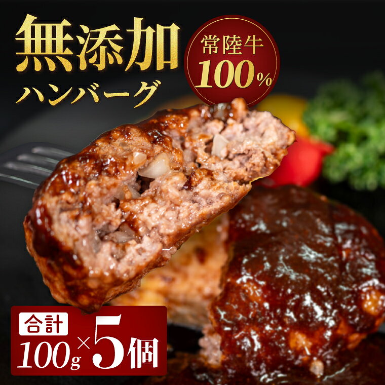 無添加 常陸牛ハンバーグ(100g)5個セット|黒毛和牛 国産和牛 冷凍 個包装 惣菜 おかず 簡単調理 牛肉 人気 茨城県 取手市