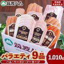 【ふるさと納税】筑波ハム バラエティ 9品 ( ハム ベーコン ソーセージ ) 合計1010g 茨城県産 『 常陸の輝き 』 ブランド豚 銘柄豚 ( 茨城県共通返礼品 ) 詰合せ 詰め合わせ 肉 豚 ウィンナー 熟成