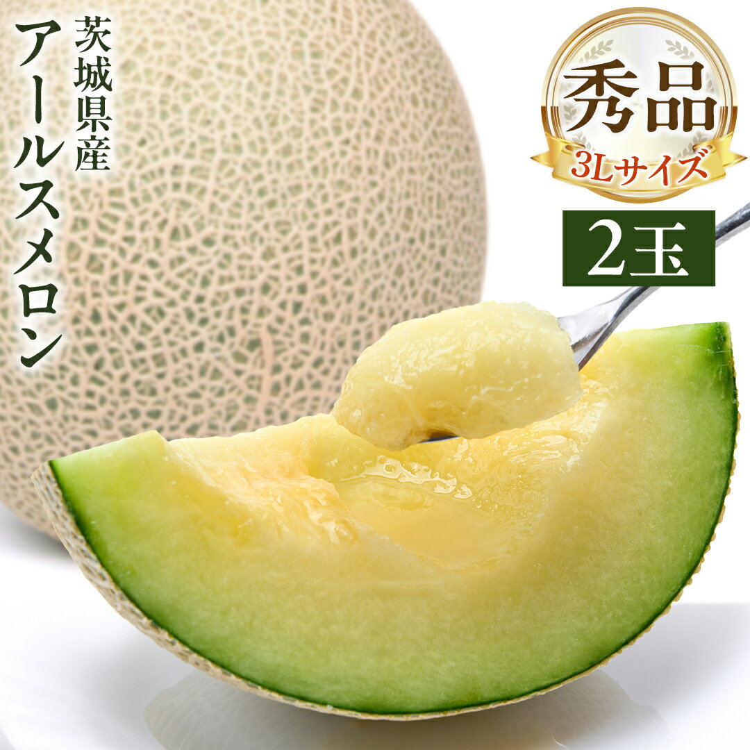 【ふるさと納税】【 先行予約 】茨城県産 アールスメロン 秀品 3L サイズ × 2玉 入り おすすめ JA全農いばらき JA メロン めろん ふるさと納税 フルーツ 予約 マスクメロン くだもの 果物 国産旬 定番 旬 期間限定 青肉 果物 【 2025年8月下旬から発送 】