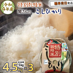 【ふるさと納税】《 特別栽培米 》 令和4年産 精米日出荷 関さんの「 こしひかり 」 4.5kg ...