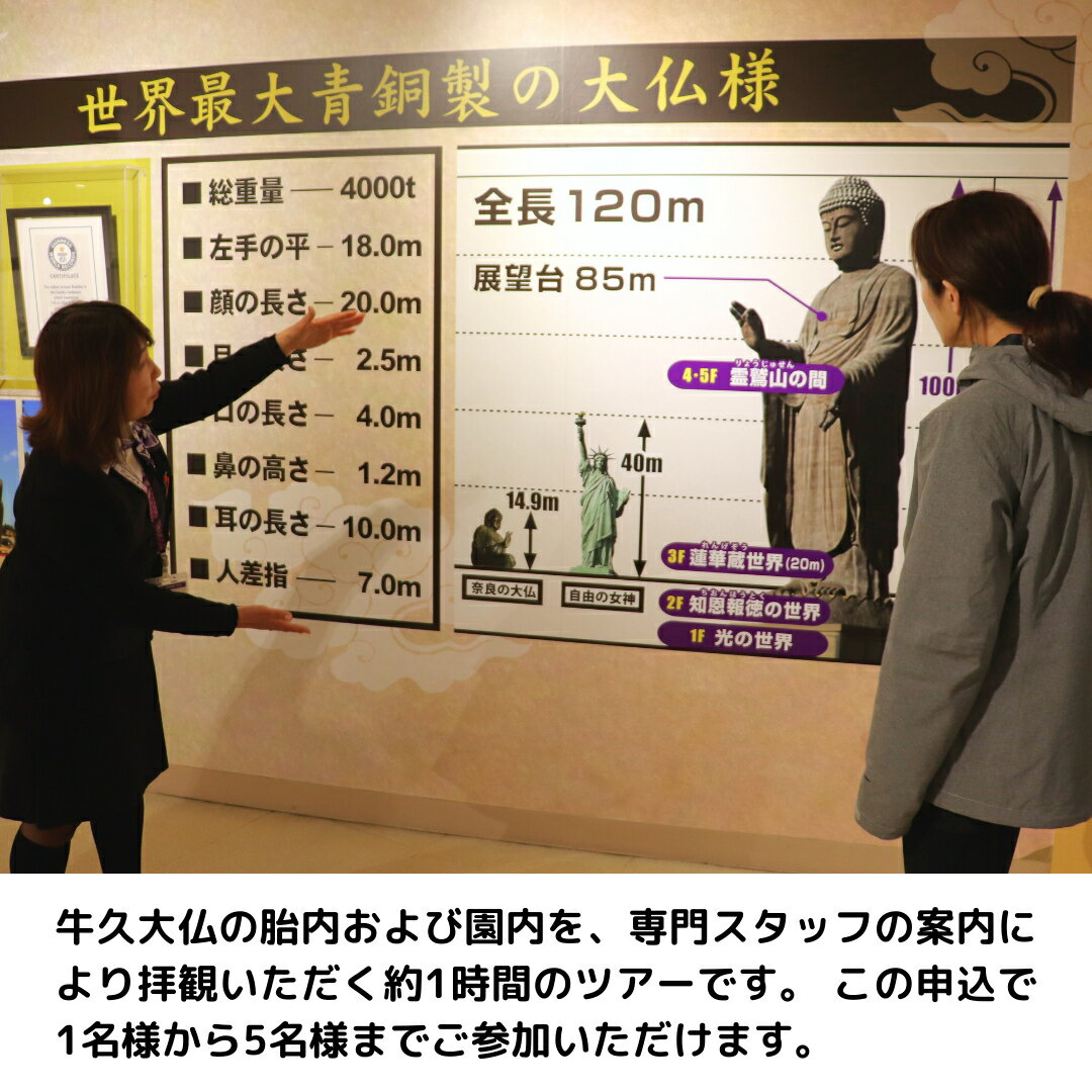 【ふるさと納税】《 案内付き 》 牛久大仏 胎内 拝観 ツアー ※ 平日限定 ※ （ 5名様まで ） 貸切 体験 参加券 体験チケット 観光その2