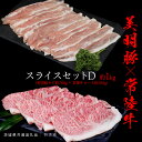 【ふるさと納税】美明豚 × 常陸牛 スライスセットD 約 1kg(美明豚もも 700g +常陸牛ロース 300g )(茨城県共通返礼品:行方市) びめいとん ビメイトン ブランド豚 銘柄豚 豚 豚肉 肉 もも 黒毛和牛 牛肉 ひたち牛 ブランド牛 和牛