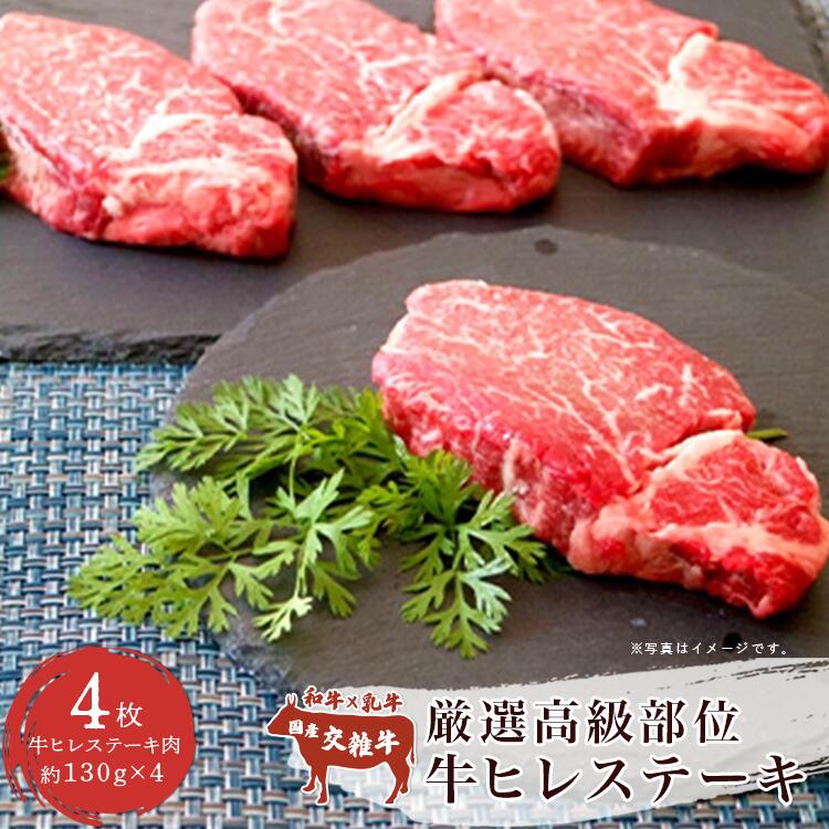 厳選高級部位 牛ヒレ ステーキ 4枚 約520g [離島・沖縄配送不可]村下商事 | 茨城県 つくば市 厳選 高級 国産 高品質 焼肉 牛肉 ステーキ 牛ヒレ 牛 ヒレ おいしい つくば 柔らかい ギフト