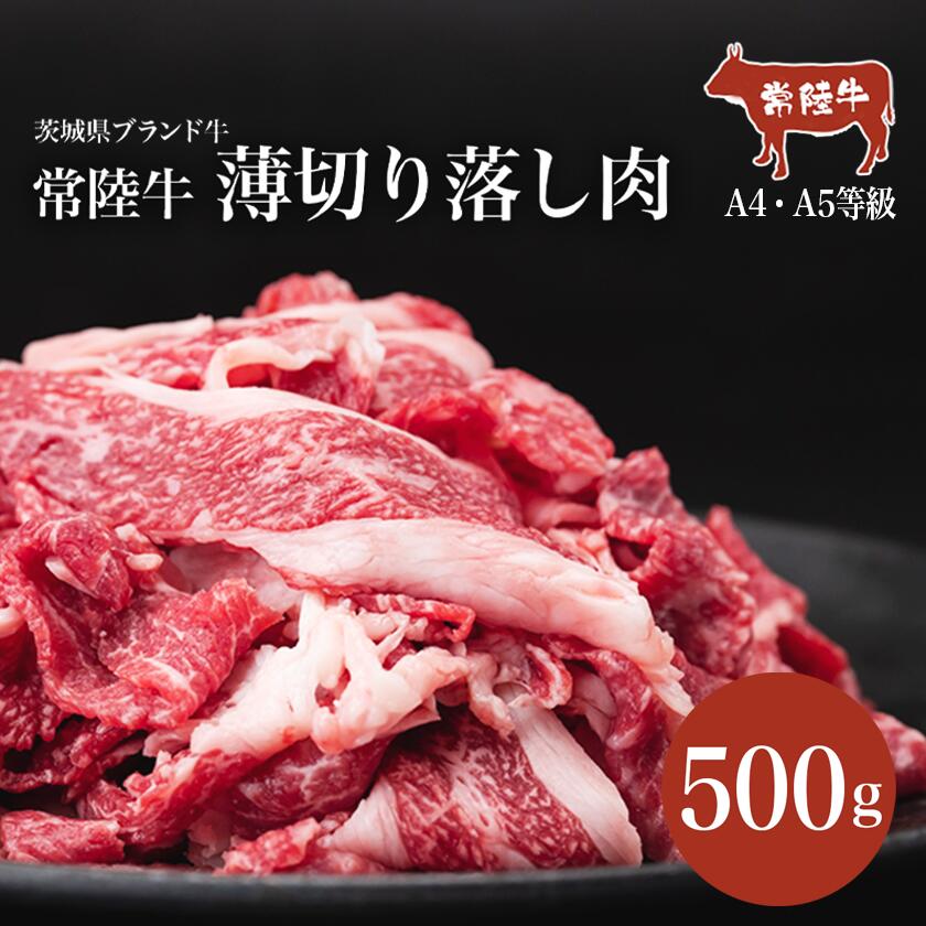【ふるさと納税】常陸牛A4・A5規格　薄切り落し肉 500g＜離島・沖縄配送不可＞| 茨城県 つくば市 牛肉 常陸牛 肉 ブランド肉 和牛 切り落とし 薄切り すきしゃぶ しゃぶしゃぶ 牛丼 煮物 茨城県産 国産 地産地消 料理 冷凍 人気 おすすめ 10000 10000円 1456544のサムネイル