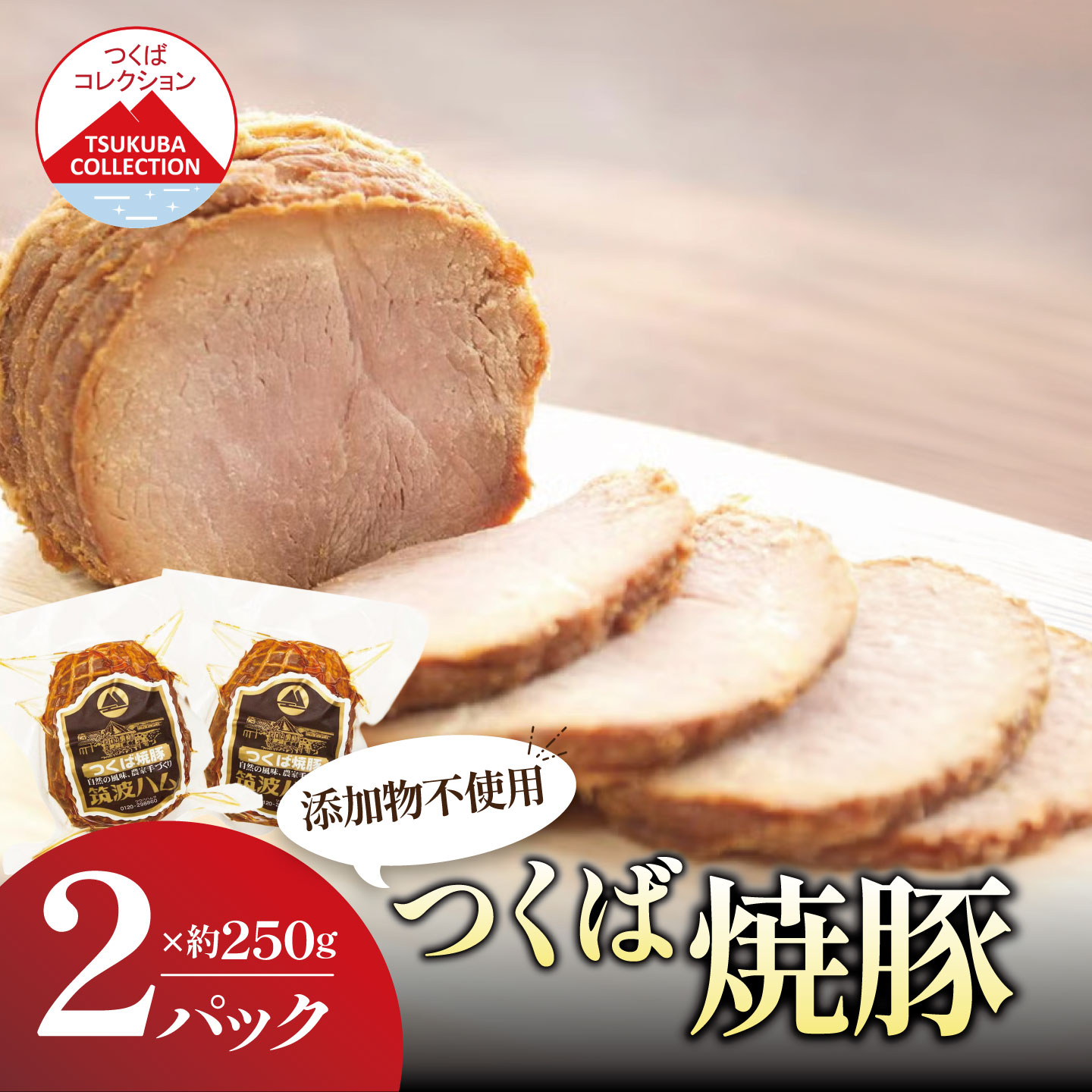【ふるさと納税】焼豚 500g（250g×2）つくば焼豚 筑波ハム | 豚 豚肉 焼豚 チャーシュー モモ肉 肩肉 国産豚 茨城県 つくば市
