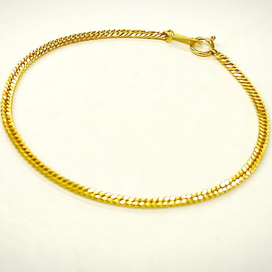 【ふるさと納税】《造幣局検定打刻入り》純金六面カットW喜平ブレスレット 4g 18cm | 金 純金 貴金属 ブレスレット 高級 アクセサリー 高級アクセサリー 金属 ジュエリー 茨城県 つくば市 ゴールド