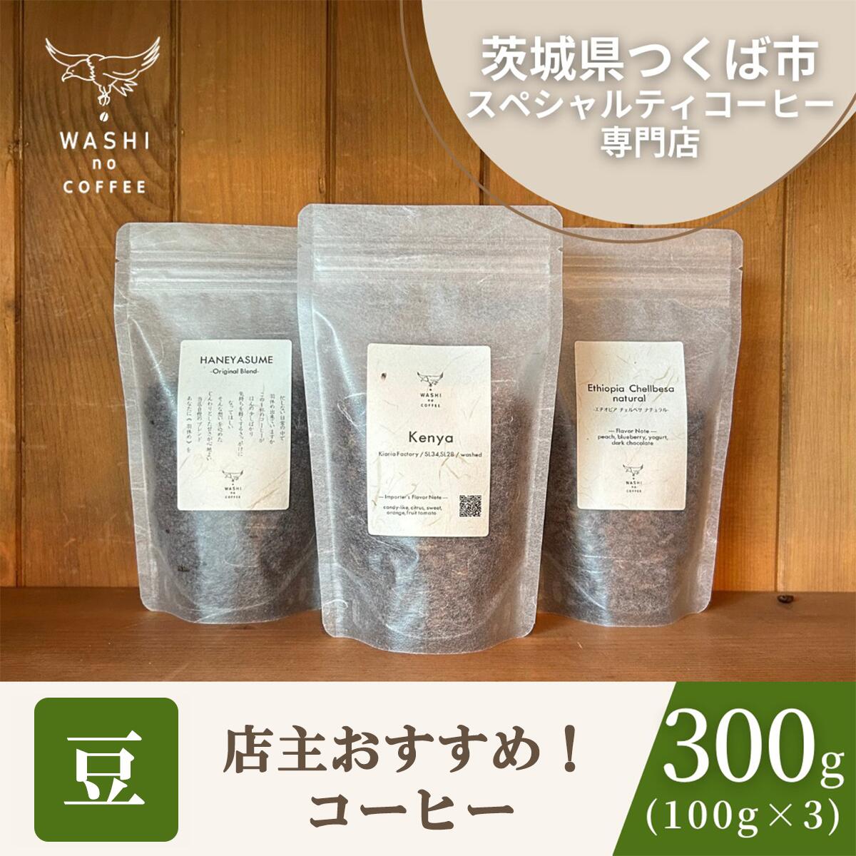 厳選スペシャルティコーヒー 自家焙煎コーヒー豆300g(100g×3)| コーヒー 珈琲 コーヒー豆 スペシャルティコーヒー 自家焙煎新鮮 浅煎り 本格 高級 茨城県 つくば市