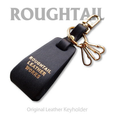 Roughtail leather works[ レザーチャームキーホルダー]ブラック