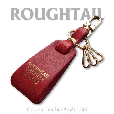 Roughtail leather works[ レザーチャームキーホルダー]レッド