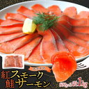 【ふるさと納税】紅鮭スモークサーモンスライス 500g×2パック お取り寄せグルメ カルパッチョ おつまみ【配送不可地域:離島】【1639103】