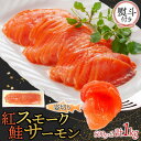 【ふるさと納税】無地熨斗 紅鮭スモークサーモン姿切り 500g×2パック お取り寄せグルメ カルパッチョ おつまみ【配送不可地域:離島】【1639106】