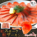 【ふるさと納税】無地熨斗 紅鮭スモークサーモンスライス 500g×2パック お取り寄せグルメ カルパッチョ おつまみ【配送不可地域:離島】【1639119】