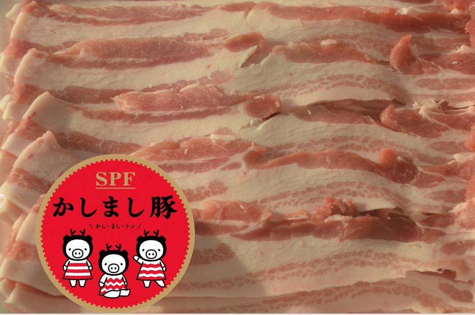 [かしまし豚]豚バラスライス 約1.2kg〜1.3kg 豚肉 豚 かしまし豚 豚バラ スライス 冷凍 国産 茨城県産 送料無料