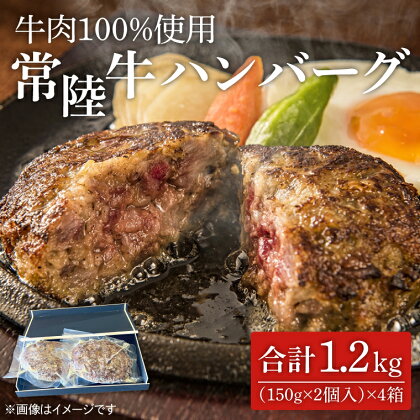 茨城県を代表する黒毛和牛「常陸牛」を100％使用　常陸牛ハンバーグ(150g×2個入)　4箱 （KT-7）