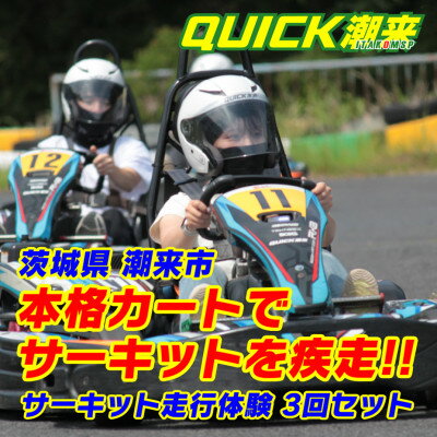 【ふるさと納税】【クイック潮来】レンタルゴーカート 本格サーキット走行体験プラン 3回セット【1480600】