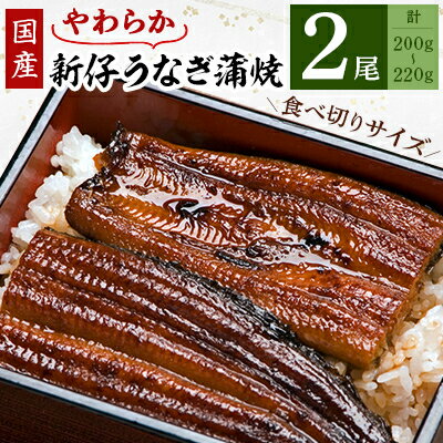 国内産やわらか新仔うなぎ蒲焼2尾　合計200〜220g(食べ切りサイズ)【配送不可地域：離島】【1329497】