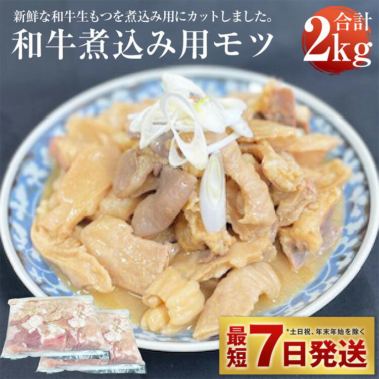 【ふるさと納税】和牛 煮込み用 モツ 2kg ホルモン ミックスホルモン ホルモン煮込み 肉 お肉 牛肉 もつ 生もつ 冷凍 真空パック 茨城県 守谷市 送料無料