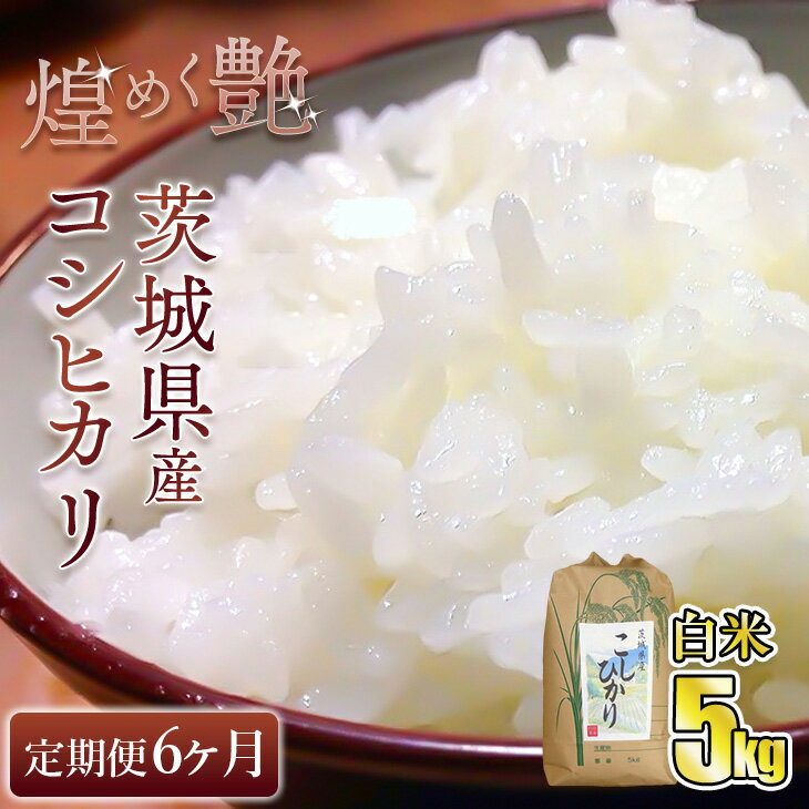 人気ランキング第53位「茨城県守谷市」口コミ数「0件」評価「0」【定期便6ヶ月連続】煌めく艶 令和5年 茨城県産 コシヒカリ 5kg【白米】5kg×6回 合計30kg 白米 日本穀物検定協会 最高評価 特A評価 精米 ごはん ご飯 お米 おこめ 精米 こしひかり ブランド米 定期 定期便 国産 茨城県産 守谷市 送料無料