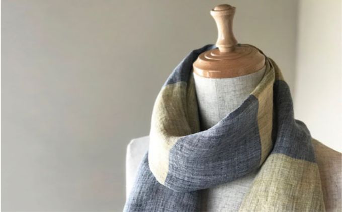 【ふるさと納税】リネンガーゼグラデーションストール RF254-NT【ファッション小物・ファッション・ストール】