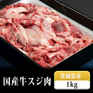 【ふるさと納税】国産牛スジ肉1kg 500g×2 茨城県産 牛すじ煮込み、おでん、カレーなどに　【お肉・牛肉・スジ肉・スジ】