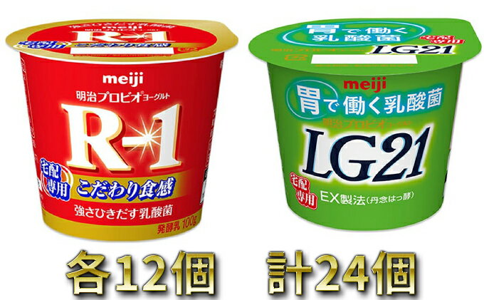 【ふるさと納税】明治R-1ヨーグルト 12個・LG21ヨーグルト 12個　【乳製品・ヨーグルト・R1ヨーグルト・LG21ヨーグルト】