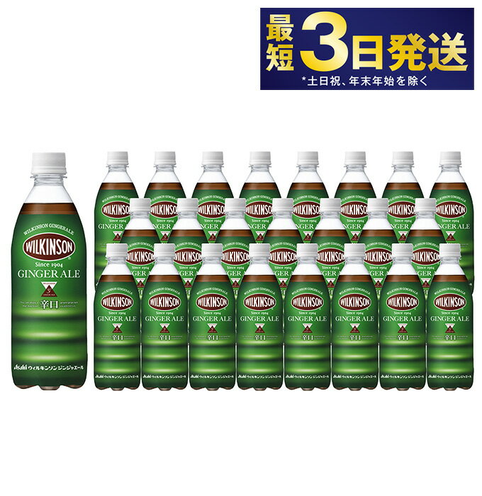 アサヒ ウィルキンソンジンジャーエール 500ml×24本 [飲料類・炭酸飲料・Asahi 炭酸 WILKINSON ソーダ水 刺激 本格]