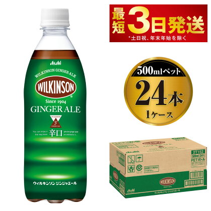 ウィルキンソン　ジンジャーエール　500mlペット　24本入り1ケース　【飲料類・炭酸飲料・ウィルキンソンジンジャーエール・炭酸・ジンジャーエール】