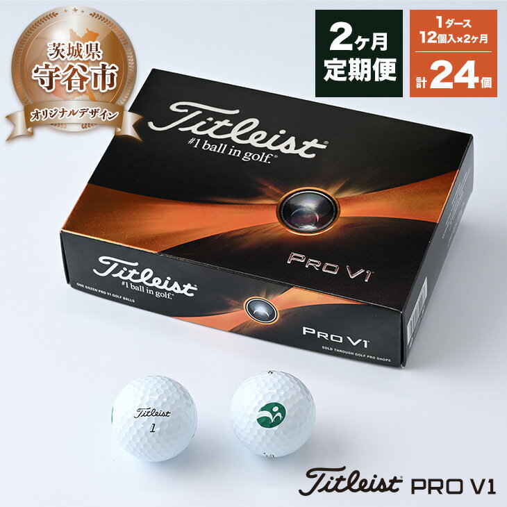 【ふるさと納税】【定期便2ヶ月】ゴルフ ボール タイトリスト Titleist PRO V1 2023 モデル 1ダース(12個)×2ヶ月 合計24個 【守谷市オリジナルデザイン】